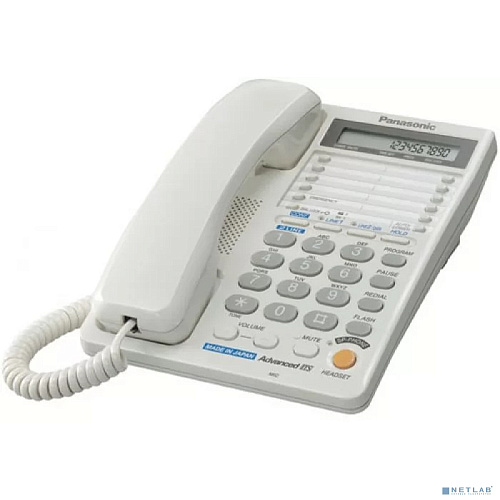 panasonic kx-ts2368ruw (белый) {2 линии, конференц-связь, спикер., 30 номеров памяти, жкд, flash, часы }